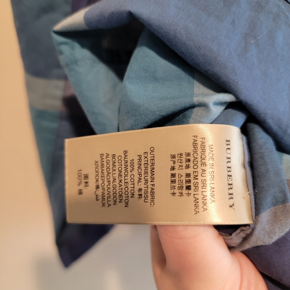 Burberry Brit womens size xs small novacheck blue plaid cotton shirt - Picture 13 of 15